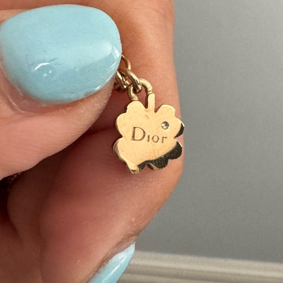 Christian Dior Crystal & Jadeite Clover Necklace | NWOT - Picture 5 of 8